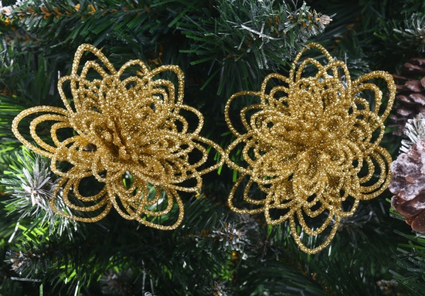 Квітка декоративна Shunda 12 см золотиста