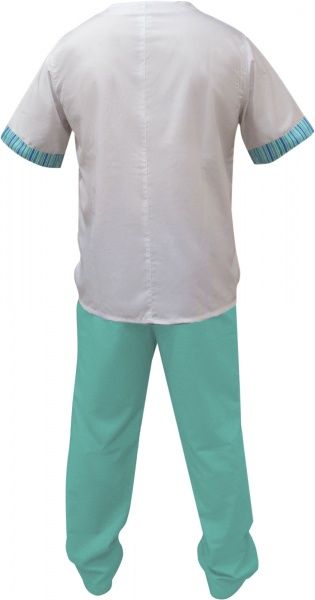 Костюм хирургический Торнадо Сису р. M 48-50 рост 5-6 34123-10-6ч-48-5 белый с салатовым