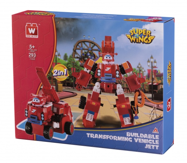Фигурка-конструктор Super Wings Small Blocks 2-in-1 Buildable Transforming Vehicle Jett Джетт EU385005 