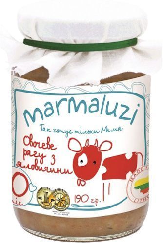 Пюре Marmaluzi Овощное рагу с говядиной 190г 4779034140063 