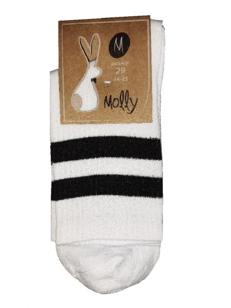 Шкарпетки чоловічі Молли Дві смужки р. 29 білий 1 пар 