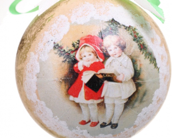 Шар новогодний Декупаж d 80 мм в ассортименте