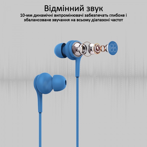 Навушники Promate Duet blue (duet.blue) 