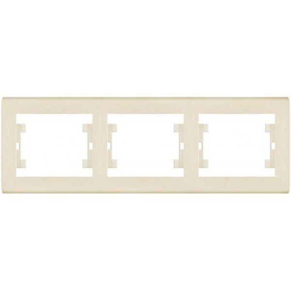 Рамка тримісна Makel Manolya горизонтальна слонова кістка 41010703