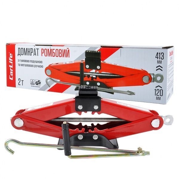 Домкрат механический ромбический CarLife SJ227 2 т