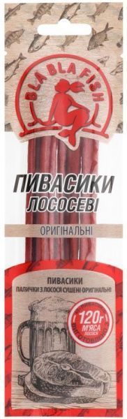 Закуска Bla Bla Fish палочки из лосося сушеные Оригинальные Пивасики 40 г