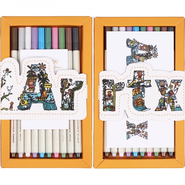 Набор маркеров Arrtx металлических 10 цветов 20 шт. AMP-1500 LC302291 