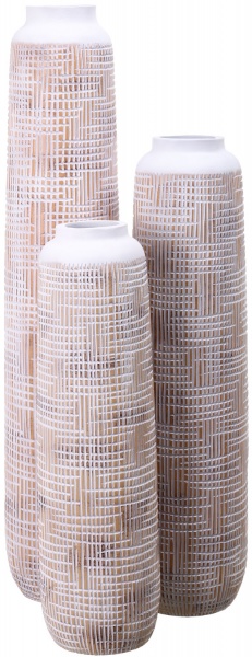 Ваза полирезиновая белая с бежевым Blondie Top 15х15х60 см