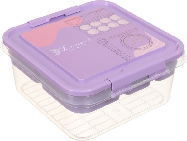 Органайзер для косметики Luna 25х26х11 см пластик сиреневый 