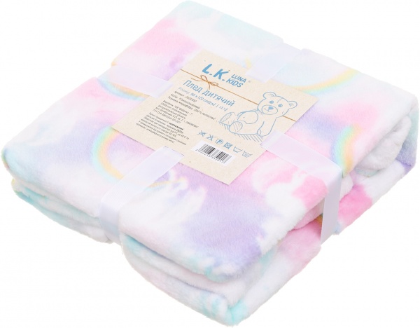 Плед Luna Kids Единорог велсофт 100x120 см разноцветный 