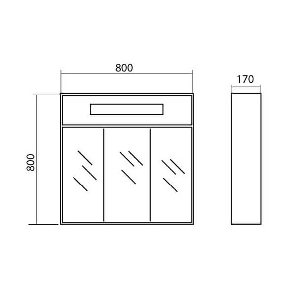 Дзеркальна шафа Aqua Rodos Париж 80 з підсвічуванням АР000001164 
