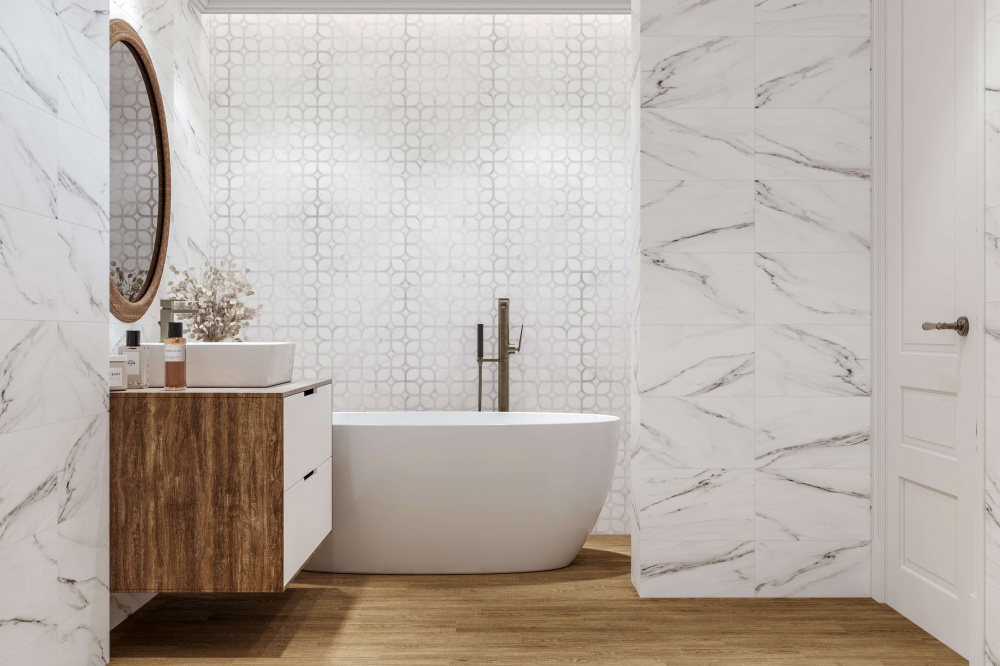 Плитка Golden Tile Marble Story Rete white MS0151 25х40 см