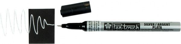 Маркер Sakura Pen-Touch тонкий EXTRA FINE 0.7 мм 41102 серебряный 