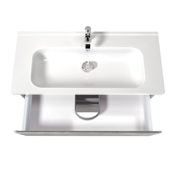 Тумба Мойдодыр Палермо светлый бетон 100 см c умывальником ID-100