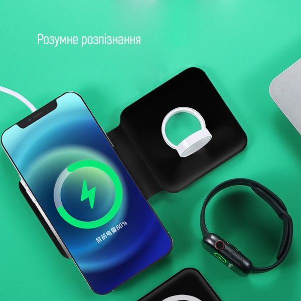 Бездротовий зарядний пристрій ColorWay MagSafe Duo Charger 15W for iPhone черний (CW-CHW32Q-BK)
