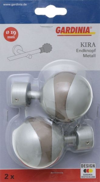 Наконечник Gardinia Kira Орбит d19 мм серебряный 2 шт. 