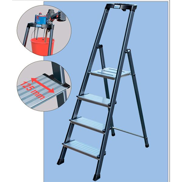 Лестница-стремянка Krause Securo 6 анодированная (126443) c органайзером