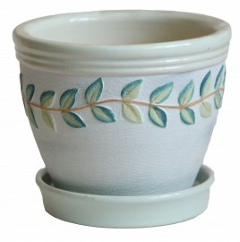 Горшок керамический Ориана-Запорожкерамика Вьетнамский набор №312 круглый 10 л белый с рисунком (110-2-043) 