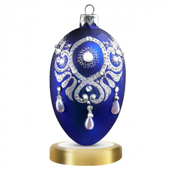 Ялинкова іграшка Перлина Карт’є 11 см синій CE002