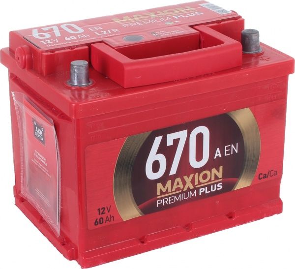 Аккумулятор автомобильный MAXION Premium+ 6СТ - 60 А2E 670 R 60А 12 B «+» справа