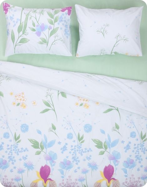 Комплект постельного белья Great Flowers 2,0 бело-салатовый UP! (Underprice) 