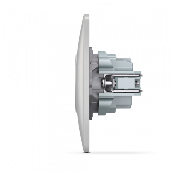 Розетка с заземлением Videx Binera IP20 серебряный шелк VF-BNSK1G-SS