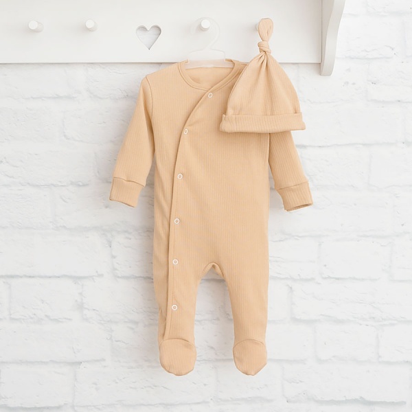 Комплект Blanka Чоловічок та шапочка бежевий р.68 110223 