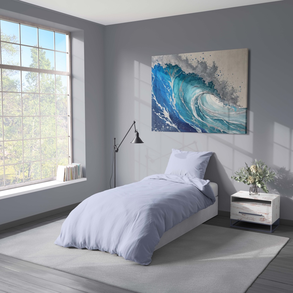 Комплект постільної білизни Mono 1.5 блакитний Luna