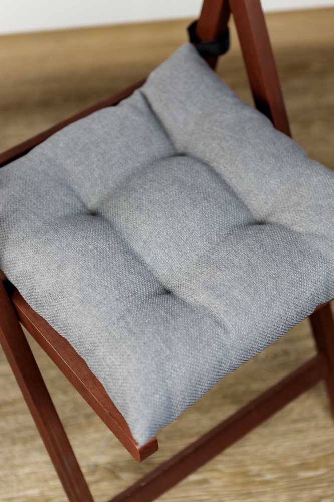 Подушка на стул 40х40 см LEON серая на липучке Прованс