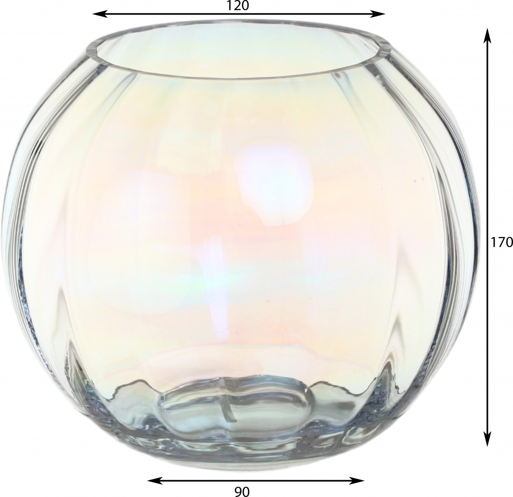 Ваза стеклянная Wrzesniak Glassworks Luster Optic 17 см перламутровая 17-164
