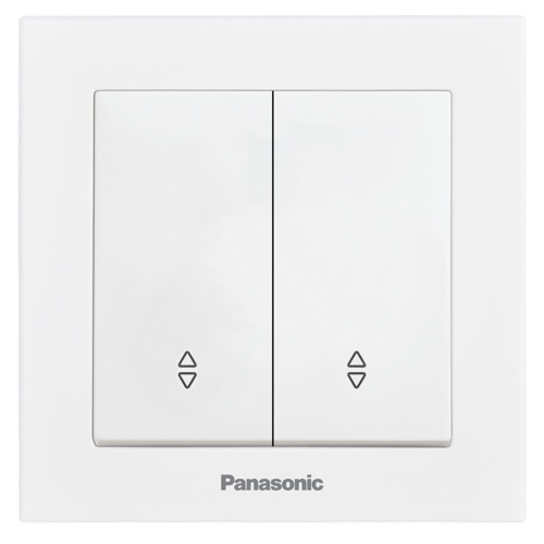 Вимикач прохідний двоклавішний Panasonic Karre Plus 55 без підсвітки білий WDTC90112WH-UA1