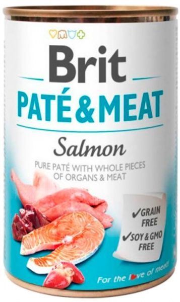 Консерва Brit Care Pate & Meat с лососем, 400г, для собак