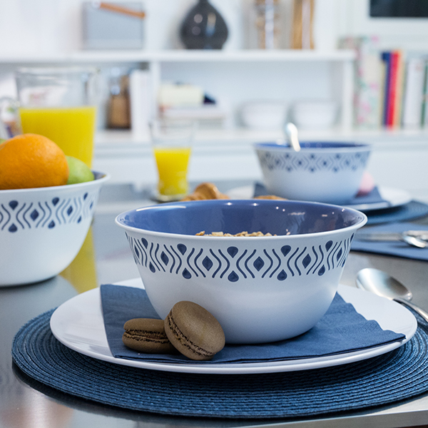 Салатник Tosca d 19 cm бело-синий (55002) Stefanplast