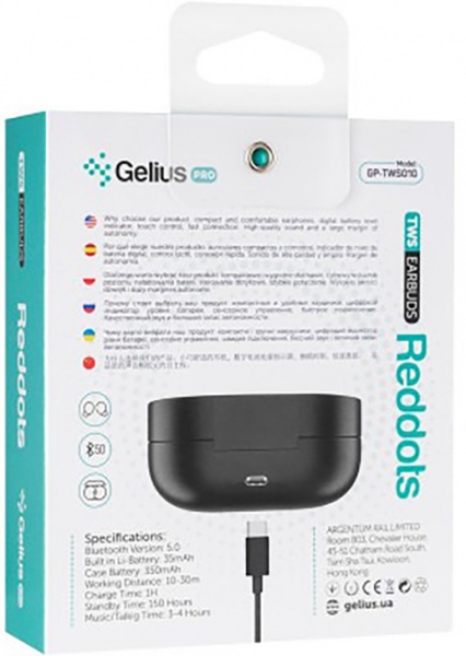 Навушники Gelius Pro Reddots TWS Earbuds black 