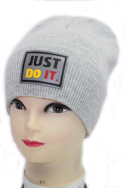 Шапочка дитяча для хлопчиків Kraft+ р.52-54 світло-сірий меланж 2653-1 