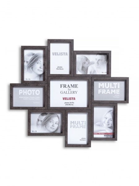 Коллаж Velista (8х10х15, 1х13х18) темне дерево 9 фото 10x15 см темное дерево 