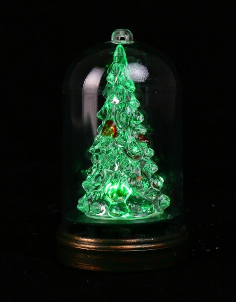 Сувенір новорічний ялинка в колбі ZH-5016 світлодіодна (LED) 11 см 