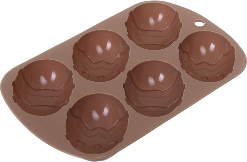 Форма для кексів Smart Kitchen by Flamberg на 6 шт Eggs Peach&Brown series, 20,8х13х2,2 см персиковий