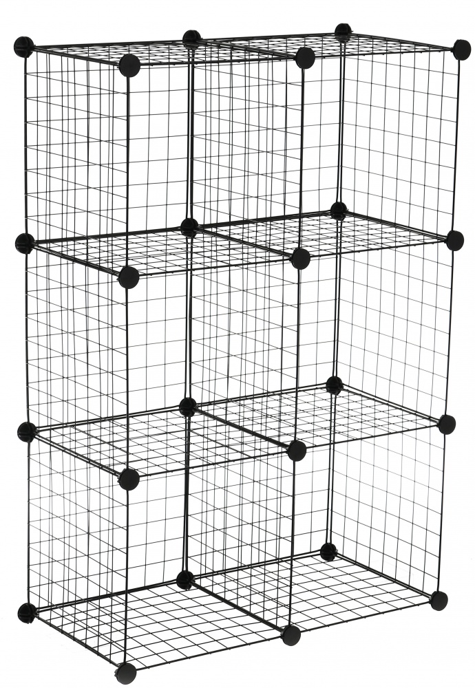 Стеллаж проволочный куб metal сubes storage 6 полки 1105х750х370 мм черный