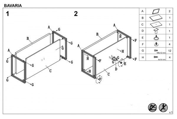 Стіл журнальний Bavaria 1200x600x450мм Halmar 