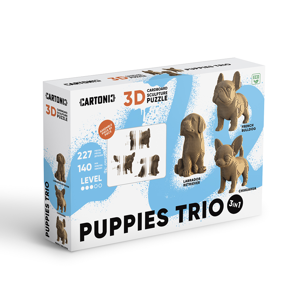 Конструктор картонний Cartonic 3D Puzzle PUPPIES TRIO CARTPUPPIES