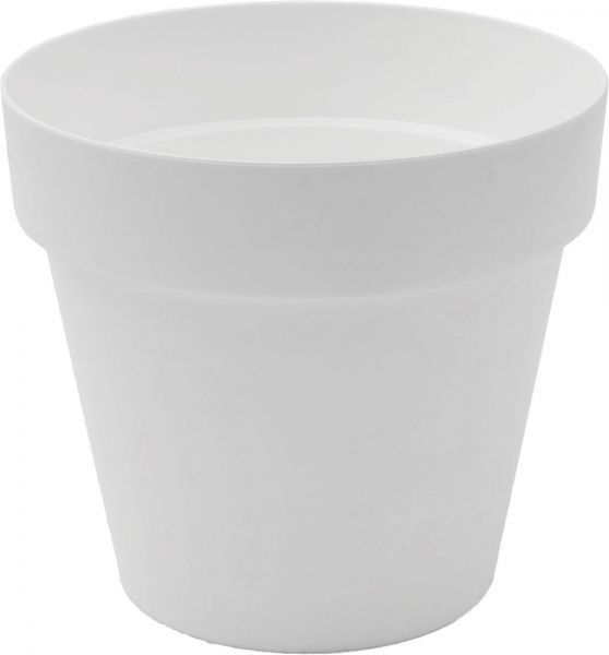 Горщик пластиковий Prosperplast Cube круглий 7л білий (75952-449) 