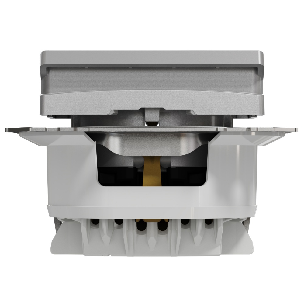 Розетка силовая с заземлением Schneider Electric Sedna Design со шторками с крышкой алюминий SDD213024