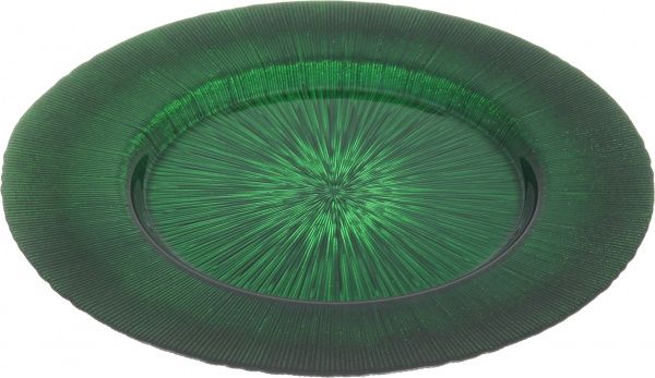 Блюдо Crystal 33 см зелене Dekor Cam 