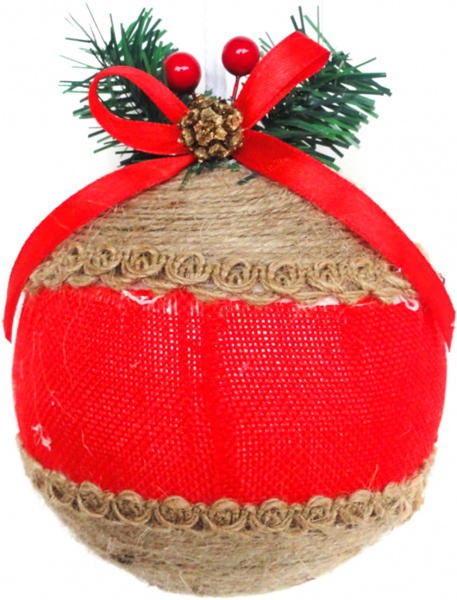 Шар новогодний с бантом 12 см SDA1025120N красный
