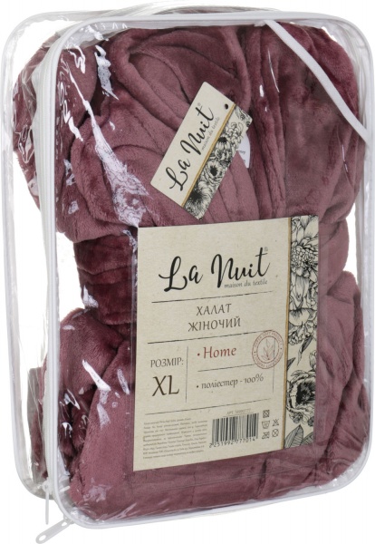 Халат жіночий La Nuit Класік р. XL рожево-бордовий 