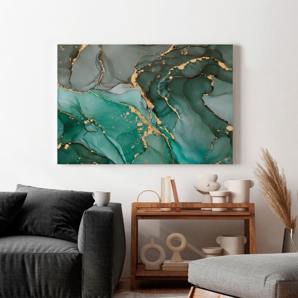 Картина на холсте Зеленые флюиды 110x80 см WS Holst 14082217,6 