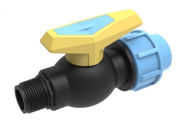 Кран кульовий SantehPlast цільнолитий D 20 ЗН 1/2'' (PP)