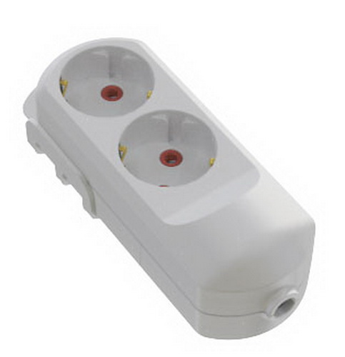 Колодка для удлинителя Neomax с заземлением 2 гн. белый 
