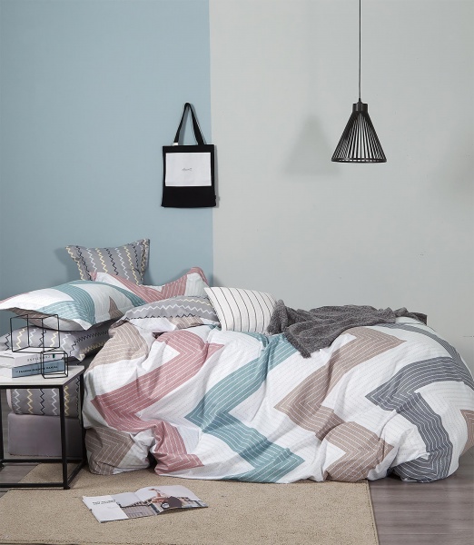 Комплект постельного белья семейный Зигзаго разноцветный Homeline 